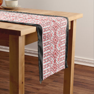 Chemin De Table Moyen Rouge Noir Et Blanc Motif Classique Nordique Fair