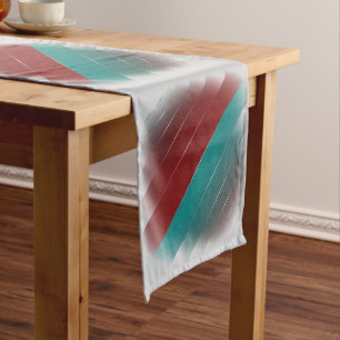 Chemin De Table Moyen Sarcelle de Bourgogne sur gris