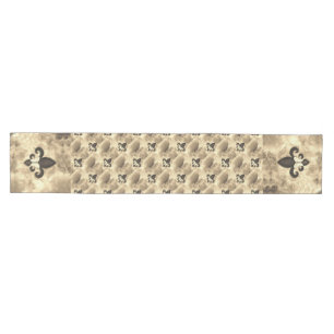 Chemin De Table Moyen Sepia Butterfleur   Tan Butterfly sur Fleur de Lis