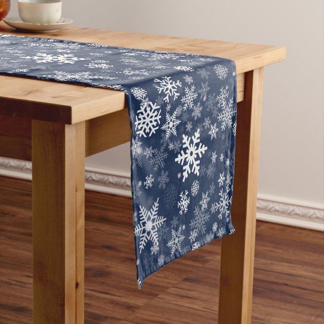 Chemin De Table Moyen Snowflakes Personnaliser graphique Arrière - plan  (In Situ)