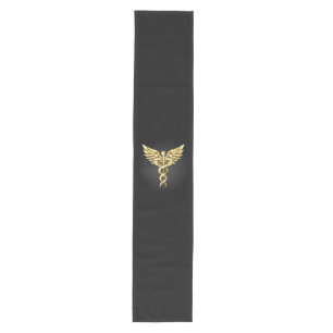 Chemin De Table Moyen Symbole caducee polygonale or