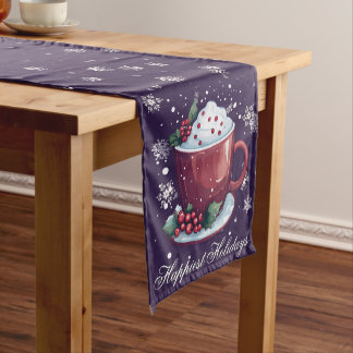 Chemin De Table Moyen Tasse de chocolat chaud de Noël | Violet
