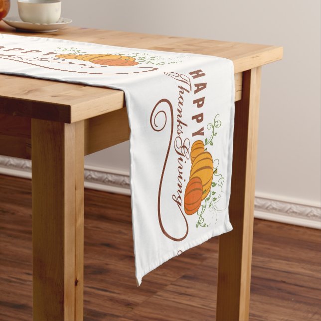 Chemin De Table Moyen Texte bon thanksgiving avec Citrouille orange (In Situ)