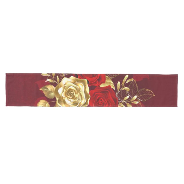 Chemin De Table Moyen Trois Roses de bijoux (Horizontal)
