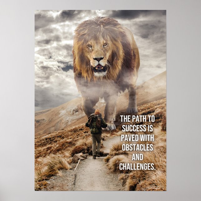 Chemin Vers Le Succès - Lion - Gymnase, Poster (Devant)