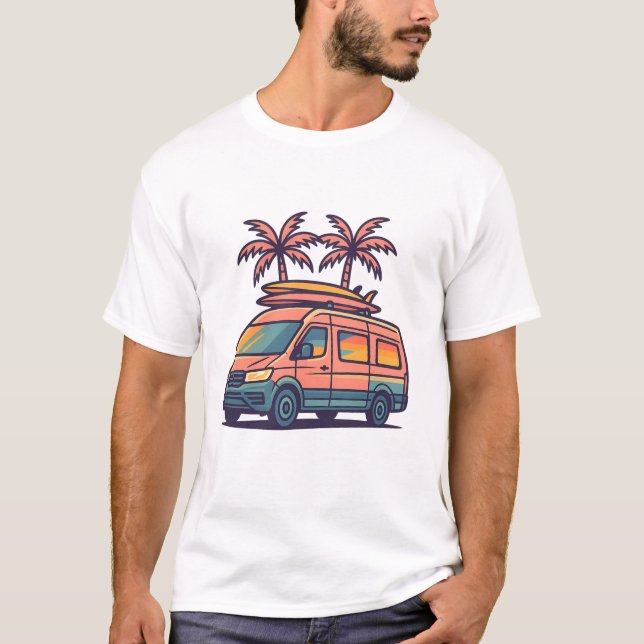 Chemin Vibes Camper Van Vacation T-shirt (Devant)