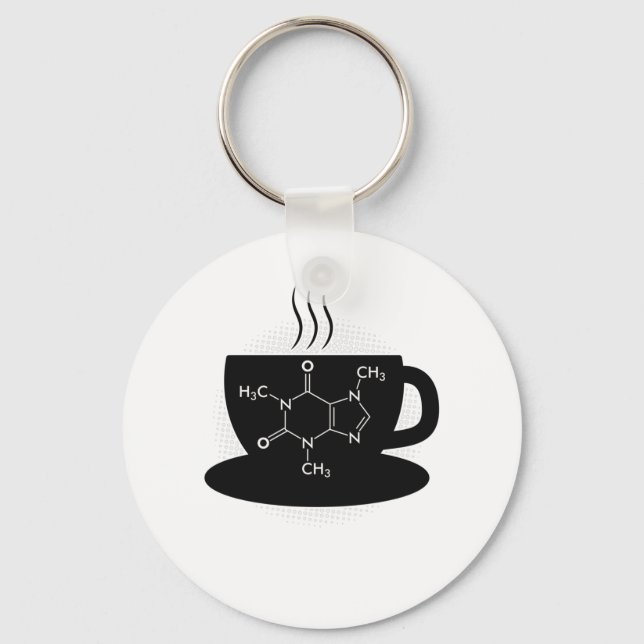 Chemische Koffeinmoleküle Schlüsselanhänger (Vorderseite)