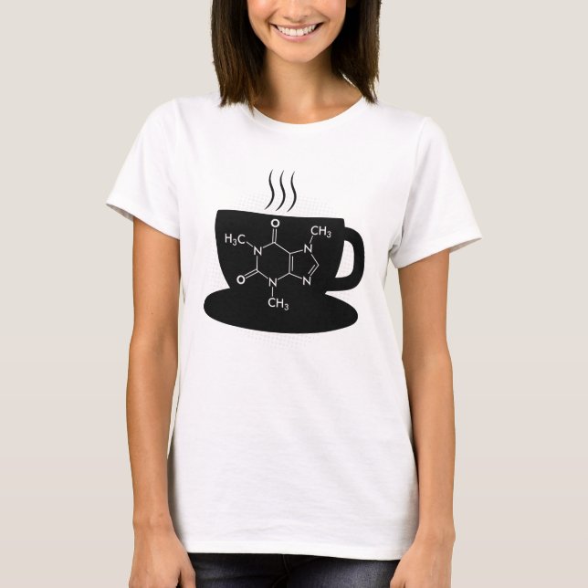 Chemische Koffeinmoleküle T-Shirt (Vorderseite)