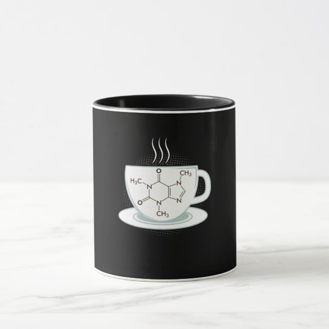 Chemische Koffeinmoleküle Tasse (Zentrum)