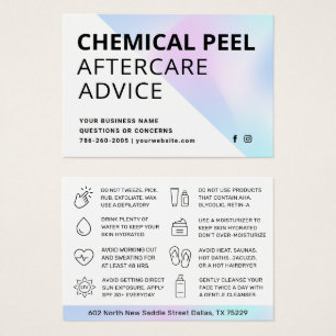 Chemische Peel Aftercare Instruction Card