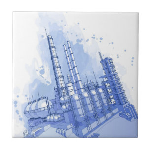 Chemischer Pflanzen- u. Watercolorhintergrund Fliese