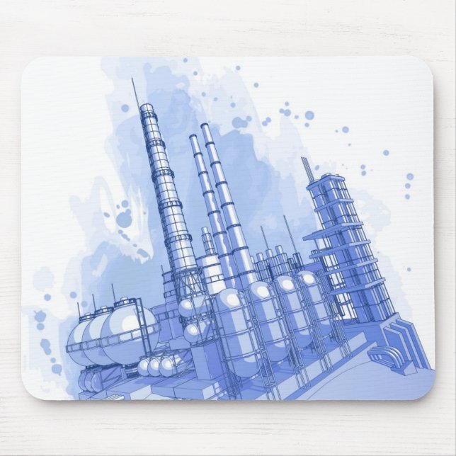 Chemischer Pflanzen- u. Watercolorhintergrund Mousepad (Vorne)