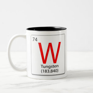 Chemisches Element Ziegel W Wolfram Zweifarbige Tasse