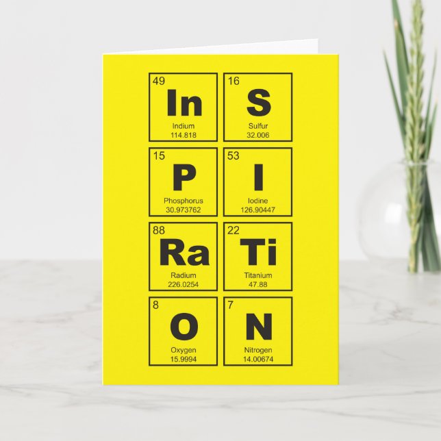 Chemisches Periodensystem der Elemente: InSPIRaTiO Karte (Vorderseite)