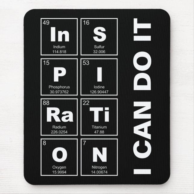 Chemisches Periodensystem der Elemente: InSPIRaTiO Mousepad (Vorne)