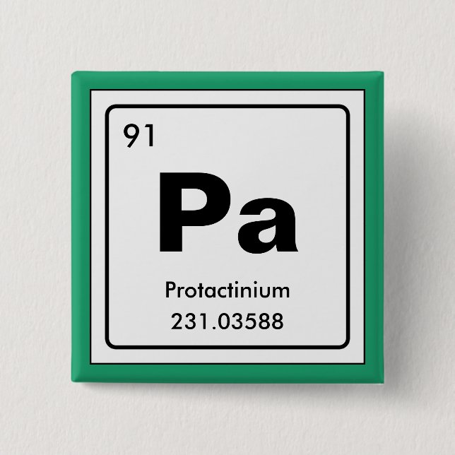 Chemisches Periodensystem der Elemente: Pa Button (Vorderseite)