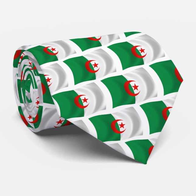 Chemise à cravate avec drapeau algérien (Roulé)