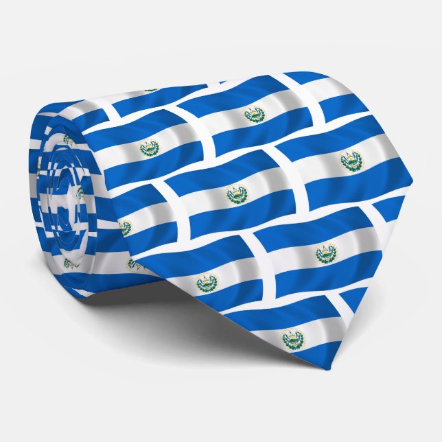 Chemise à cravate avec drapeau du Salvador (Roulé)