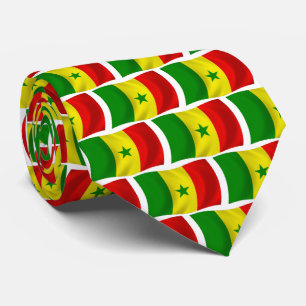 Chemise à cravate du drapeau du Sénégal