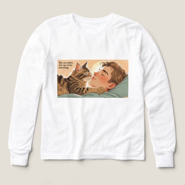 Chemise Amoureux des chats Unisex Long Sleeve Tee- (Motif recto)