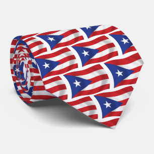 Chemise avec cravate du drapeau de Porto Rico