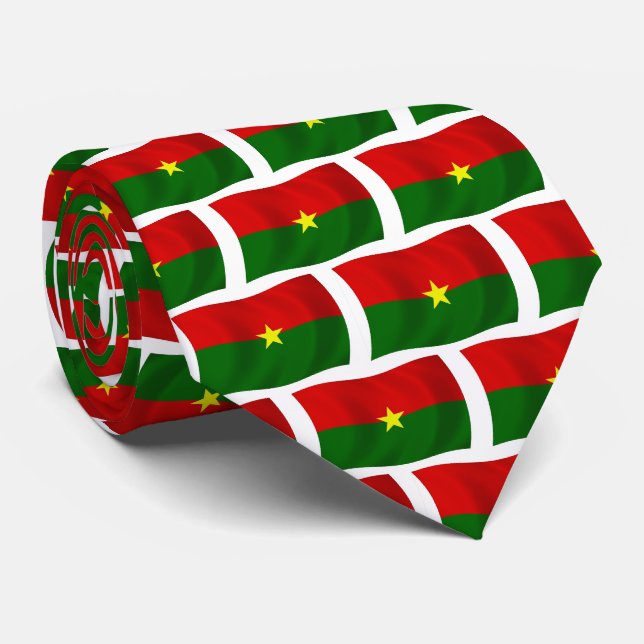 Chemise avec cravate du drapeau du Burkina Faso (Roulé)