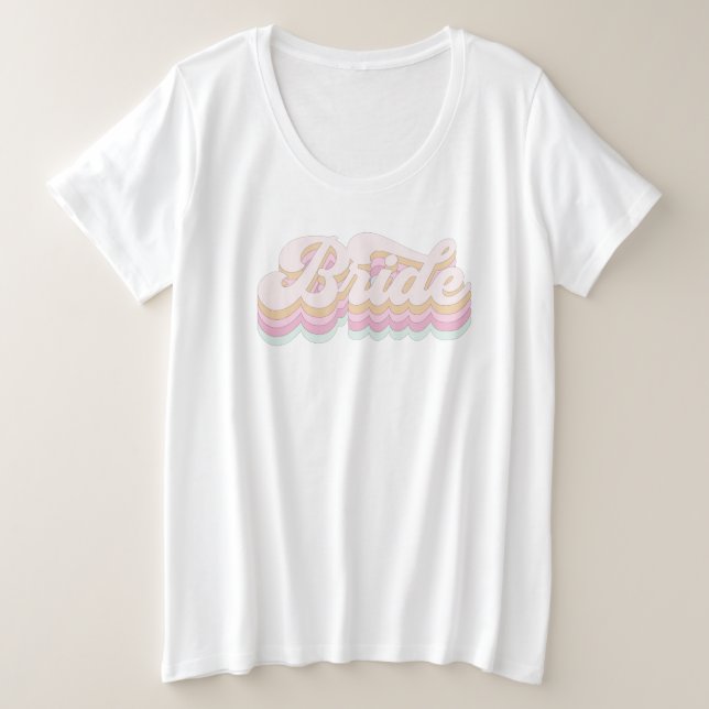 Chemise Bachelorette, T-shirt Mariée, Retro, tenda (Design devant)