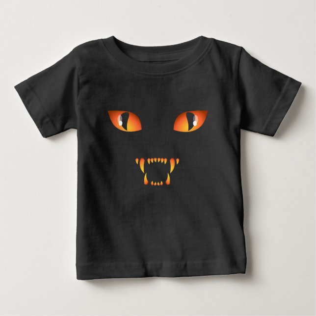 Chemise bébé Halloween, T-shirt de costume de chat (Devant)