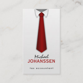 Chemise blanche Cravate rouge Cartes de visite com