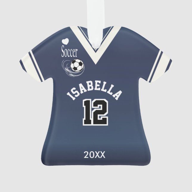 Chemise bleu-foncé du football (dos)