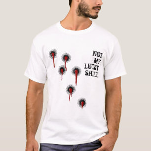 Chemise Chanceuse Trou de Balle T-Shirt Drôle Humo