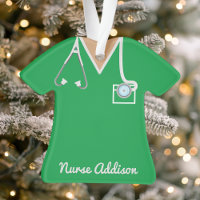 Chemise de bloc infirmière verte personnalisée Cad