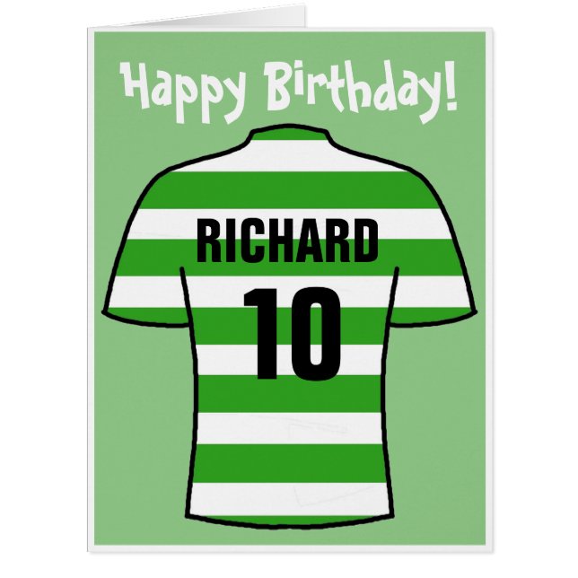 Chemise de football dans des cerceaux verts Carte  (Devant)