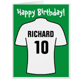Chemise de football en blanc carte d'anniversaire