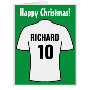 Chemise de football en blanc carte de Noël