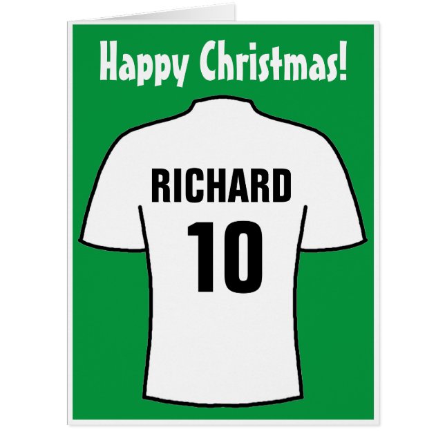 Chemise de football en blanc carte de Noël (Devant)