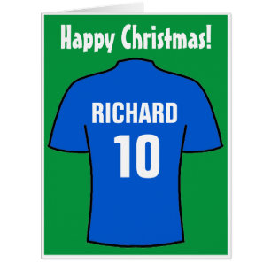 Chemise de football en bleu carte de Noël