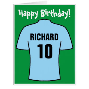 Chemise de football en bleu clair carte d'annivers
