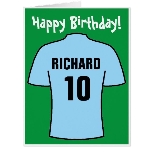 Chemise de football en bleu clair carte d'annivers (Devant)