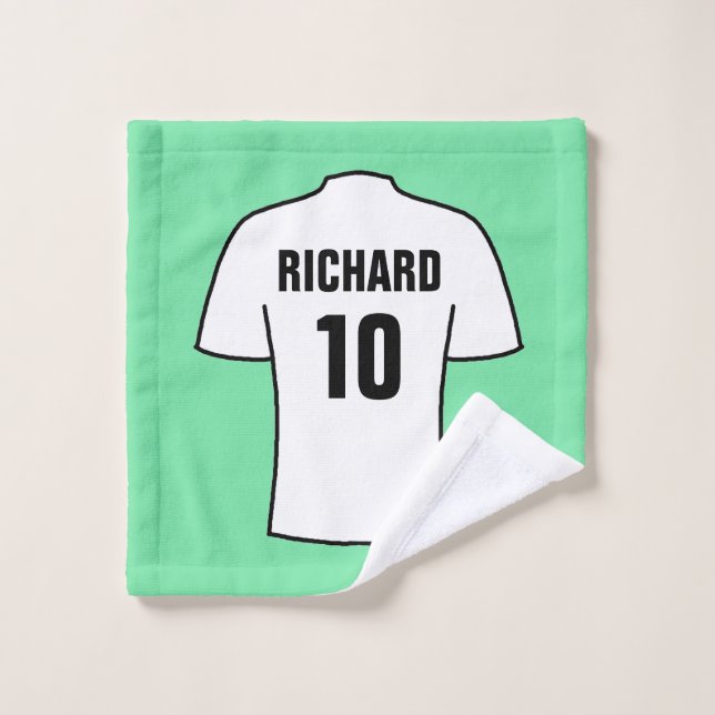 Chemise de football en linge blanc (Gant de toilette)