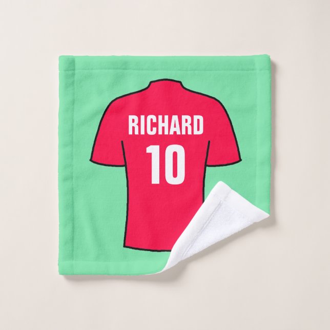 Chemise de football en rouge (Gant de toilette)