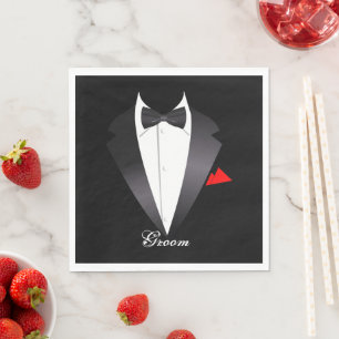 Chemise De Groom Tuxedo - serviettes en papier