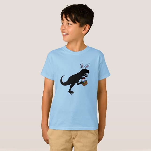 Chemise de lapin de dinosaure, T-shirt de Pâques (Devant entier)