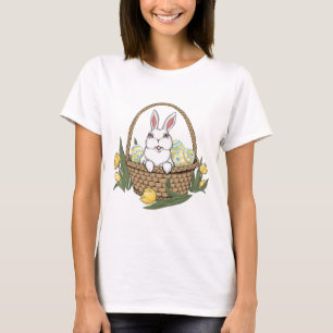 Chemise de panier de lapin de Pâques de T-shirt de