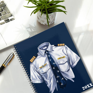 Chemise de pilote bleu aquarelle cool & étiquette