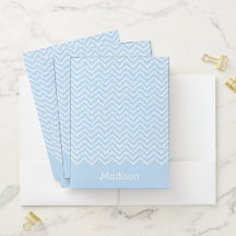 Blue And White Squiggly Chevron Zigzag With Name