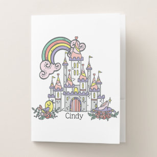 Chemise Dossier Fairytale Castle Princess Nom personnalisé