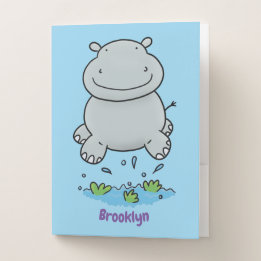 Chemise Dossier Illustration de saut en hippo mignon