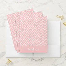 Pink And White Squiggly Chevron Zigzag With Name