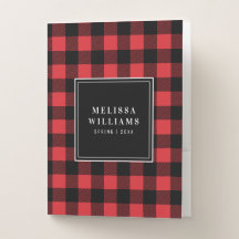 Plaid personnalisé de buffle rouge et noir
